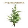 Floral Home 40" Leather Fern Bush - 2-Piece - 2 of 2