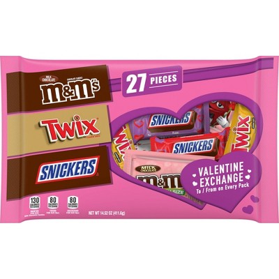 Snickers Twix and M&M's Valentine's Exchange Variety Pack - 16.1oz/27ct