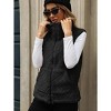 Coolmee Women's Fuzzy Fleece Vest Sleeveless Quilted Jacket Zip Up Vest Winter Coats with Pockets - 3 of 4