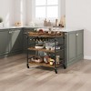 Jojoka 3-Tier Industrial Bar Cart with Wine Rack, Glass Holder, and Removable Tray - 2 of 4