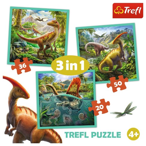 Peaceable Kingdom Dynamite Dinosaurs 4-in-1 Wooden Jigsaw Puzzles In A  Wooden Storage Box, Dinosaur Puzzle, Educational Girls Boys (48 Pieces  Total) : Target