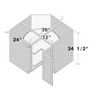 CASAINC W36"x D24"x H34.5" Kitchen Corner Base Cabinet - 4 of 4