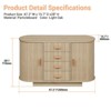 47" Sideboard Buffet Cabinet with Storage, Fluted Coffee Bar Cabinet with 4 Drawers and 2 Arched Sliding Doors, Modern Wood Storage Buffet Table - 2 of 4