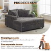 Upholstered Cozy Reading Chair with Throw Pillows and Armrests, Comfy Large Modern Sleeper Chair Couch Sofa Bed for Living Room, Bedroom - 4 of 4