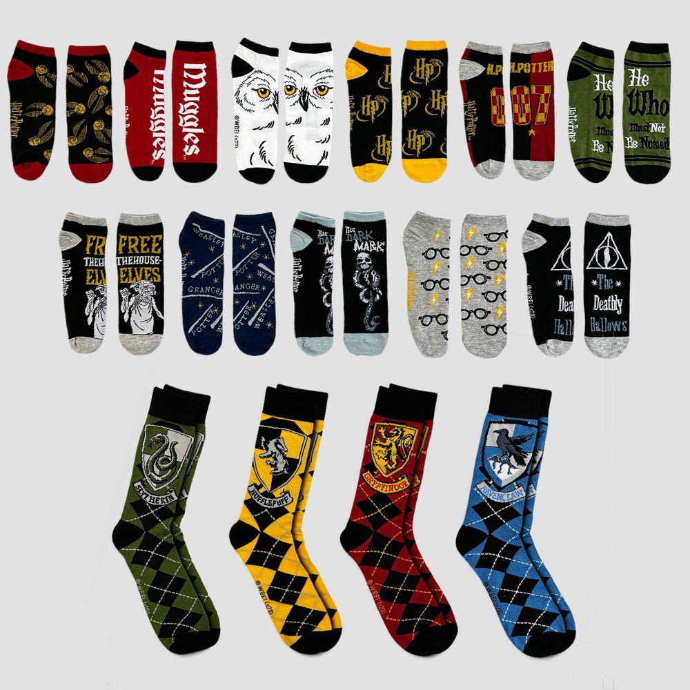 Men's Harry Potter 15 Days of Socks Advent Calendar - Assorted Colors 6-12