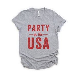 Simply Sage Market Women's Party In The USA Short Sleeve Graphic Tee - 1 of 4