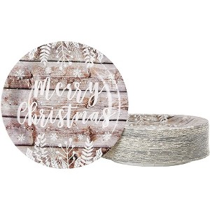 Juvale 80-Pack Merry Christmas Paper Plates, 9 Inches Decorative Paper Plates, Christmas Decorations for Christmas Parties - 1 of 4