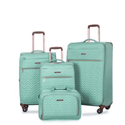Whisen 4-Piece Luggage Set, Lightweight Terylene Suitcases and Bag with 360° Spinner Wheels, and Multiple Pockets