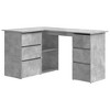 vidaXL Corner Desk Gray 57.1"x39.4"x29.9" Engineered Wood - 2 of 4