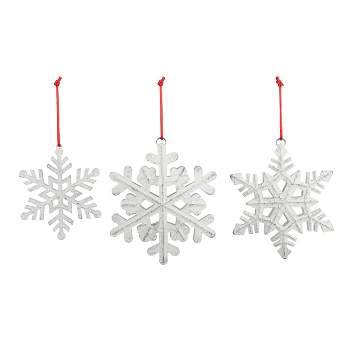 DEMDACO Metal Distressed Snowflake Ornaments - Set of 3