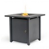 30-Inch Square Outdoor Propane Fire Pit Table - 50,000 BTU, Black Steel - 3 of 4