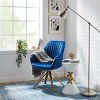 Art Leon Comfortable Velvet Swivel Accent Armchair with Golden Legs - 3 of 4