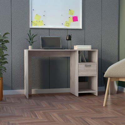 NicBex Home Office Desk 43.3" W Modern Writing Desk with 1 Storage Drawer, 2 Open Shelves and Wooden Frame for Office, Study, Living Room