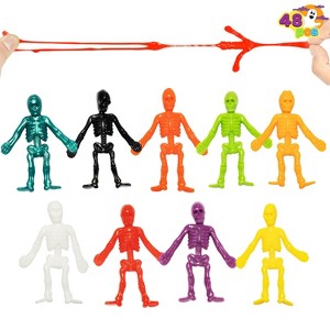 Joyfy 48 PCS Halloween Stretchy Sticky Hand Toys Skeletons, Halloween Party Favor Goodie Bag Fillers, Kids Classroom Carnival Game Prizes - 1 of 4
