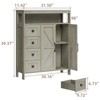 Storage Cabinet with 2 Doors & 4 Drawers, Pantry Cabinet, Floor Hutch Cupboard - 2 of 4