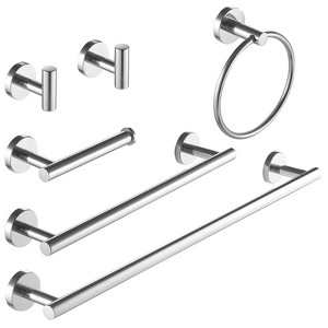 BWE 6-Piece Bath Hardware Set with Towel Ring Toilet Paper Holder Towel Hook and Towel Bar - 1 of 4