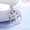 18K Rose Gold and Sterling Silver Multi-Color Gemstone Tree of Life Pendant Necklace - 2 of 4
