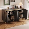 Bella Depot 60‘’ Retro Buffet Cabinet with Storage, 4-Door Sideboard Dining Room, Kitchen, and Living Room - 3 of 4