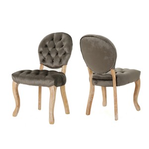 Set of 2 Xenia Tufted Dining Chairs Gray - Christopher Knight Home
