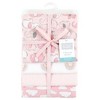 Hudson Baby Infant Girls Cotton Flannel Receiving Blankets, Girl New Elephant, One Size - 2 of 4