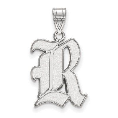 Black Bow Jewelry 14k White Gold Rice Owls NCAA Large Pendant