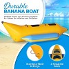 Inflatable Banana Boat for Water Fun with Reinforced Seats, Foot Pump + Storage Bag, Tough & Thick Design - 3 of 4
