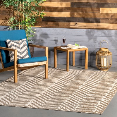 Gray Herringbone 52"x24" Easy-Care Synthetic Rectangular Rug