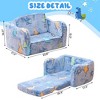 Hooseng Toddler Couch, 2-in-1 Glow-in-The-Dark Plush Kids Fold-Out Sofa, Convertible Kids Sofa to Lounger with Curved Armrests for Boys & Girls - 4 of 4