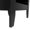 Gulches Modern Nightstand with Drawer & Open Shelf, 2-Tier Mid-Century Wood Bedside Table, Faux Wood Bedroom Side Table for Small Spaces, Black - 2 of 4