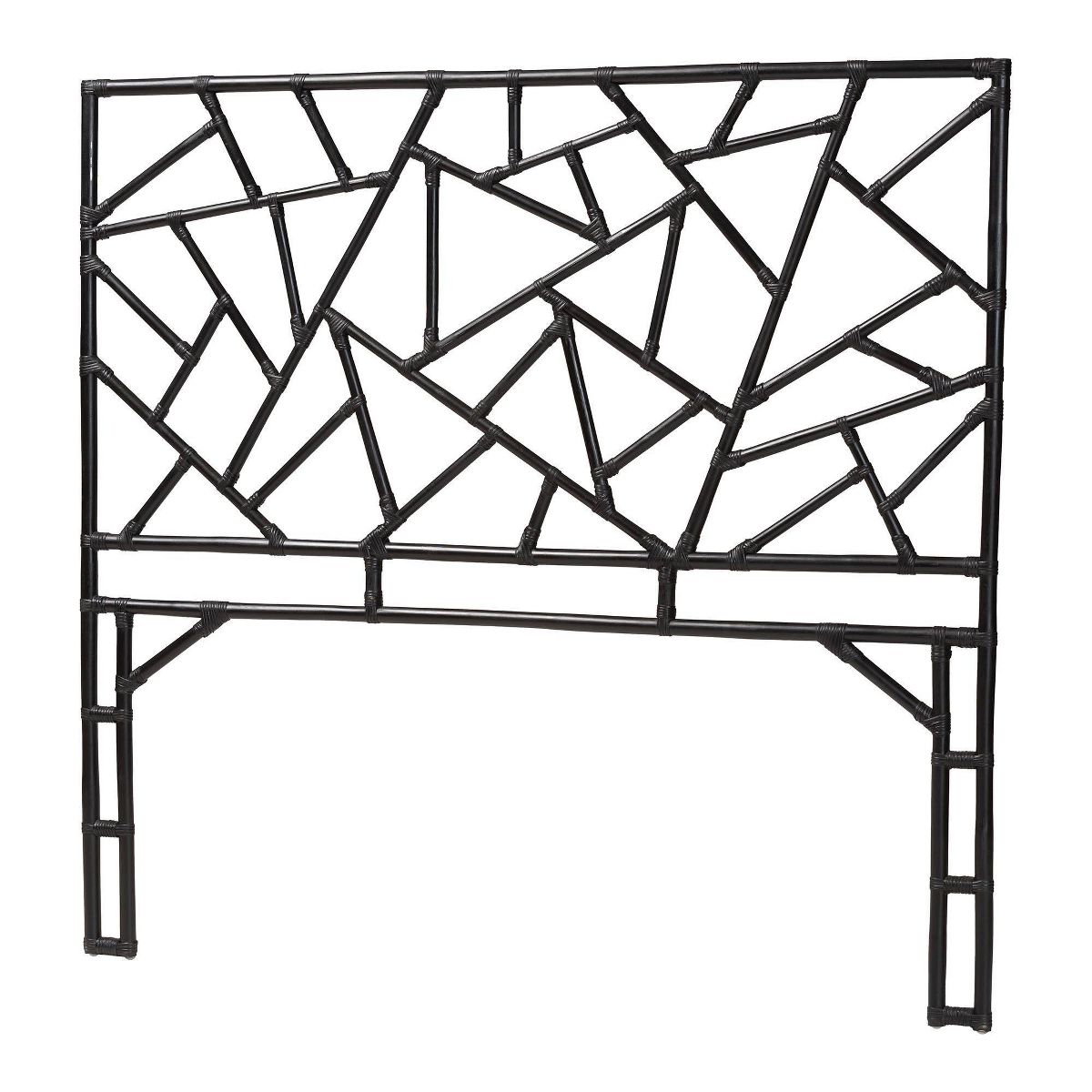 bali & pari Queen Size Frydel Rattan Standalone Headboard Black - thumbnail 6