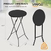 VINGLI 24" Plastic Folding Round Table Bar Height, HDPE Matrial with Gray Metal Finish, High Top Table for Outdoor Party, , Black - 3 of 4