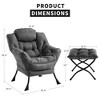 Lazy Chair Modern Soft Comfortable Reading Lounge, Accent Sofa Chair with Armrest Side Pocket, Ergonomic Design for Living Room Bedroom Dorm Office - 3 of 4