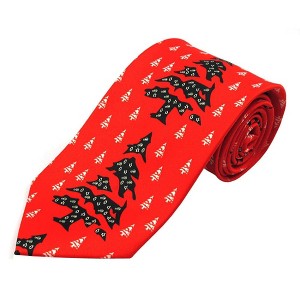 Jacob Alexander Men's Red & Orange Abstract Christmas Trees Regular Length Neck Tie - 1 of 2