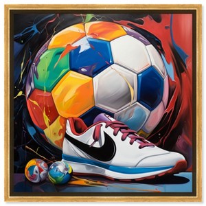 Notoriart Colorful Soccer Sneaker Splash II Soccer Wall Art Framed - 1 of 4