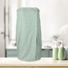 Unique Bargains Soft Absorbent Bath Towel Thin Striped Bath Towel for Bathroom with Adjustable Button 27.8" Length 1 Pc - 2 of 4