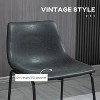 Black PU leather vintage bar stools 4-piece set for restaurant and bar space - 3 of 4