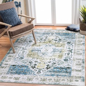 Vintage Oriental Medallion Rug Non Slip Ultra-Thin Rug - 1 of 4