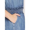 Women's Sleeveless Chambray Romper - SHE + SKY - 4 of 4