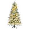 YOOCOZZ  7.5FT, 6FT Pre-Lit Spruce Snow Flocked  Artificial Hinged Christmas Tree,with Multi-Color LED Lights, 8 Flashing Modes & Snow Branch Tips - 2 of 4