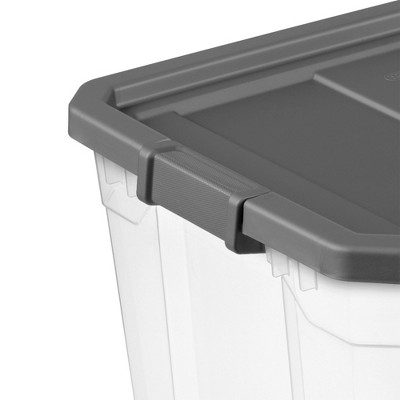 Sterilite 108 Quart Clear Plastic Stacker Storage Containers with Latching Lid