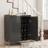 Airsurfer Modern Wine Cabinet with 12-Bottle Rack and Glass Holder, Bar Storage Cabinet with Doors for Dining Room or Living Room - 2 of 4
