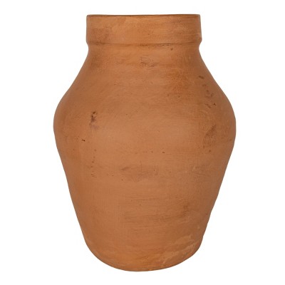 8.5" Curvy Natural Handthrown Terracotta Decorative Home Vase