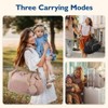 Itopfox Large Capacity Travel Diaper Tote Bag with Pacifier Case, Insulated Pockets for Baby Essentials, Hospital Delivery Bag - 4 of 4