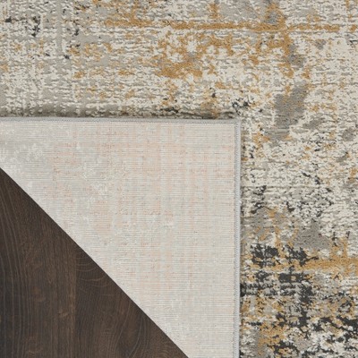 Abstract Textured Impressions 5' x 7' Easy-Care Synthetic Rug in Grey