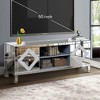 47 Inch Mirror TV Media Console w/Diamond Glass Doors, Dual Door Design & Open Storage Space, Compatible with 50-Inch TV, for Living Room & Bedroom - 3 of 4