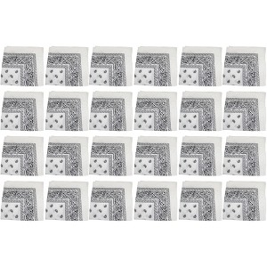 24 Pack Cotton Bandanas Paisley Design Bulk Set for Events, Crafts, Teams - 1 of 4