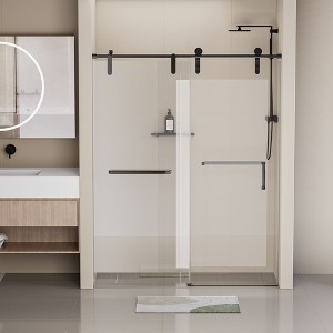 NicBex Shower Door 76" H Frameless Single Sliding Shower Doors, 5/16" (8mm) Thick Tempered Glass with Explosion-proof Film - 1 of 4