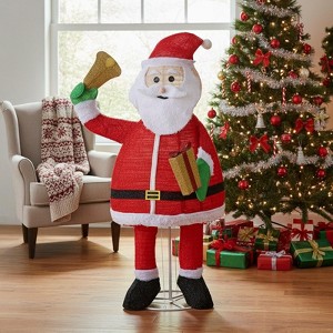 NAYSAYE 6FT Santa Claus Holding Bell Christmas Decoration for Home Yard and Patio Holiday Display, Red and White, 43.3"*28.7"*70.9" - 1 of 4