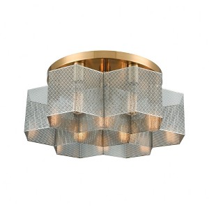 Elk Home Compartir 7 - Light Semi-Flush Mount in  Satin Brass/Polished Nickel - 1 of 4