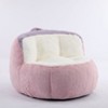 Homy Casa Oversized Faux Fur Bean Bag Chair, Cozy Floor Seat for Bedroom, Dorm & Living Room, Pink+White - 2 of 4